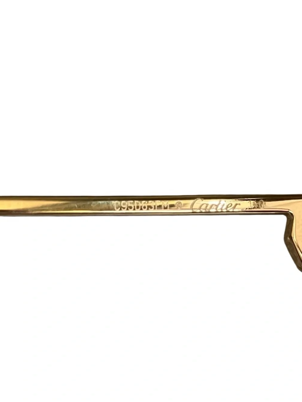 Cartier Authentic Aviator Pilot Brown Lens Shiny Gold Sunglasses CT0110S 014 62